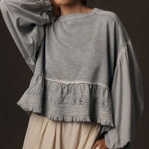 Pilcro Cropped Babydoll Top Size XXS